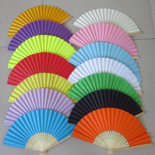 Wholesale Folding Hand Held Paper Fans Wedding Party Decor Pocket